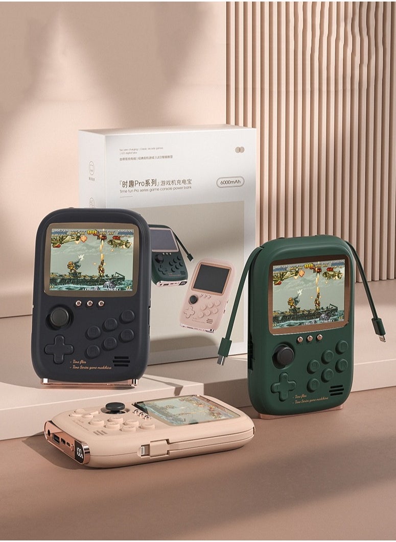 DY-19 New Fun Game Console Power Bank With Line Portable Mobile Power Nostalgic Arcade Handheld Game Console (Single Play 600 mAh) Pink