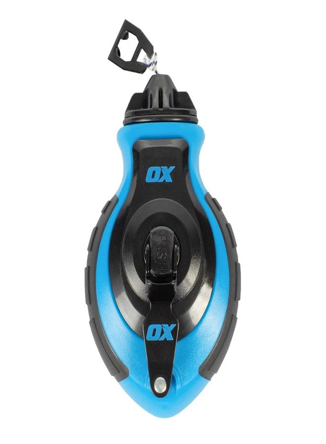 OX Tools OX-P027731 Chalk Line - 100' Thick Line, Curved Hook, 6:1 Gear Ratio, Metal Handle, Easy Top Load, Ergonomic Shape & Rubber Grips - Ideal for Deck Builders, Framers, Roofers - Image 1