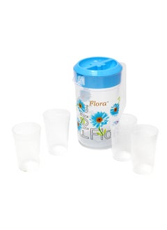 NAYASA 2.5L Plastic Flora Water Jug with 4 Tumblers – Stylish, Durable & Perfect for Every Occasion  - Image 1