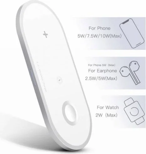 Polhammobile Original Kuulaa 3in1 Wireless Wireless Charger iPhone Compatible IWatch Compatible Airpods Iphone 11 Pro Xs Xs Max Xr