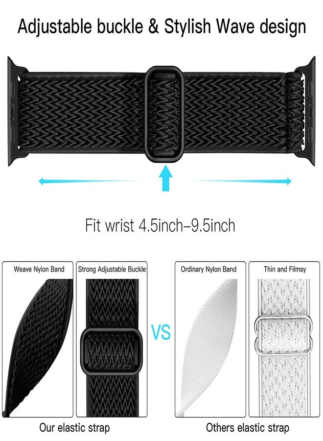 Lerobo Elastic Bands Compatible with Apple Watch 44mm 45mm 46mm 42mm 49mm 40mm for Women Men,Stretchy Solo Loop Soft Nylon Adjustable Solo Loop Sport Bands for iWatch SE Series 11 10 9 8 7 6 5 4 3 2 1 - Image 3
