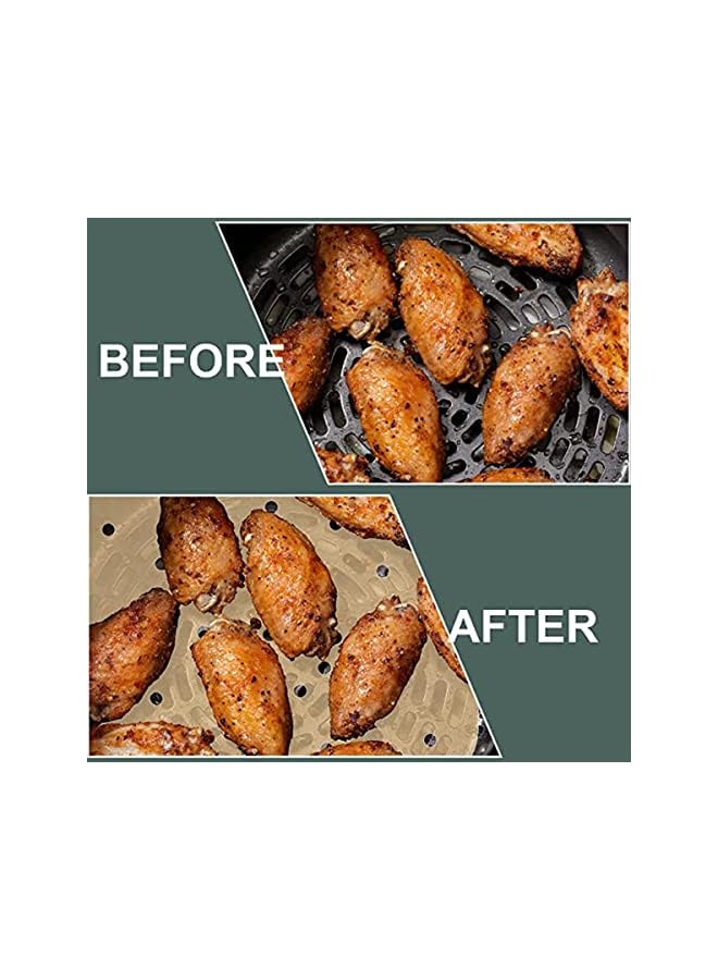 S-TOP Air Fryer Parchment Paper Liners - 8.5 inch Pre Cut Baking Paper Cooking Sheets Perforated Parchment Paper for Air Fryer Bamboo Steamer Basket Square 100 PCS - Image 4