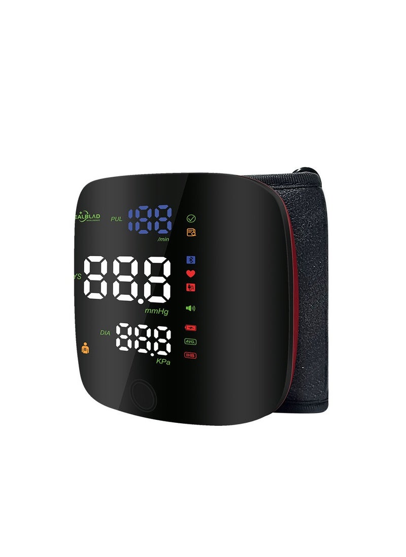REALBLAD - Blood Pressure Monitor with Arabic Broadcast, Rechargeable 2x99 Readings Memory Wrist BP Monitor, with LED Large Display (BROWN) - Image 1