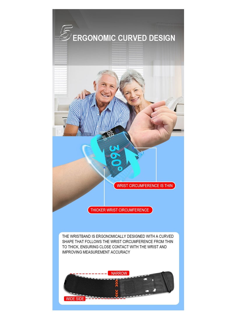 REALBLAD - Blood Pressure Monitor with Arabic Broadcast, Rechargeable 2x99 Readings Memory Wrist BP Monitor, with LED Large Display (BROWN) - Image 1