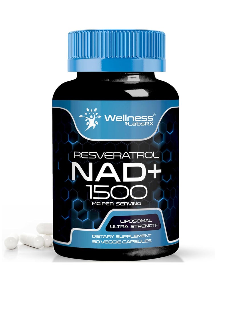 WELLNESS LABSRX NAD Supplement, 1500mg - Liposomal NAD+ Supplement with Resveratrol, NAD Plus Boosting - Support Cellular Health, Stamina & Healthy Aging - Ultra Strength Capsules, USA Made - Image 1