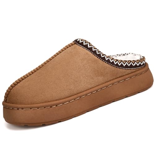 BERANMEY Fuzzy Memory Foam Slippers for Women Men Cozy Platform House Shoes with Anti-Slip Sole Warm Plush Lined Non-Slip Indoor Outdoor Short Ankle Slippers - Image 3