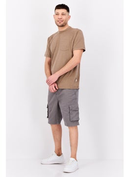 Threadbare Men Plain Bute Cargo Shorts, Charcoal  - Image 4