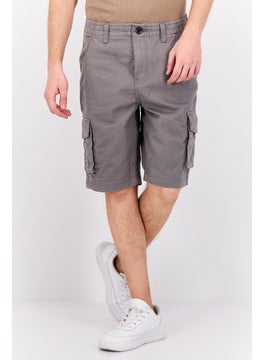 Threadbare Men Plain Bute Cargo Shorts, Charcoal  - Image 1