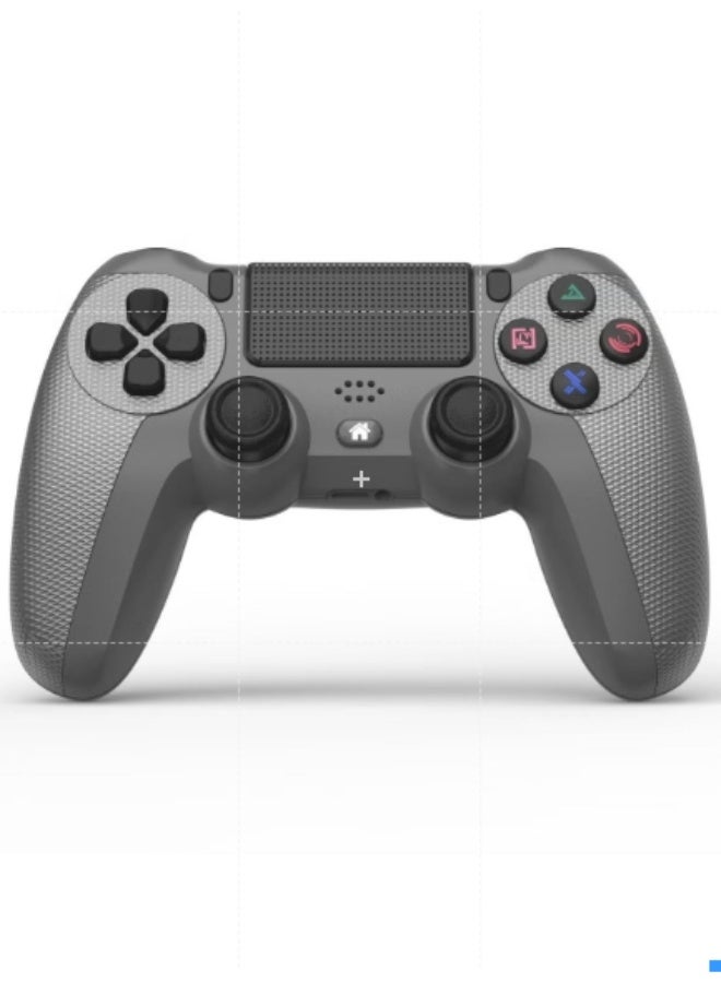 وحدة تحكم ألعاب لاسلكية من أنمي لأجهزة بلاي ستيشن 4/بلاي ستيشن 4 سليم/بلاي ستيشن 4 برو/الكمبيوتر الشخصي، مزودة بكابل شحن USB، مع اهتزاز مزدوج، ولوحة لمس قابلة للنقر، ووظيفة صوتية، وشريط إضاءة، ومضاد للانزلاق (رمادي)