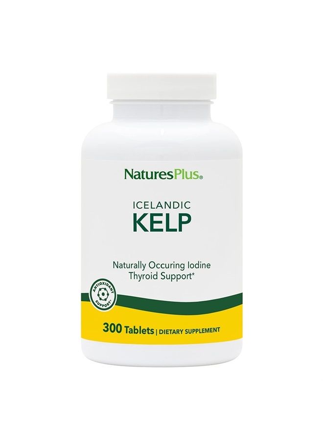 Nature's Plus ناتشرز بلس آيسلاندك كيلب - 150 ميكروغرام يود؛ 150 ملغ كيلب - 300 قرص نباتي - مكمل يود طبيعي - خالي من الغلوتين - 300 حصة - Image 1