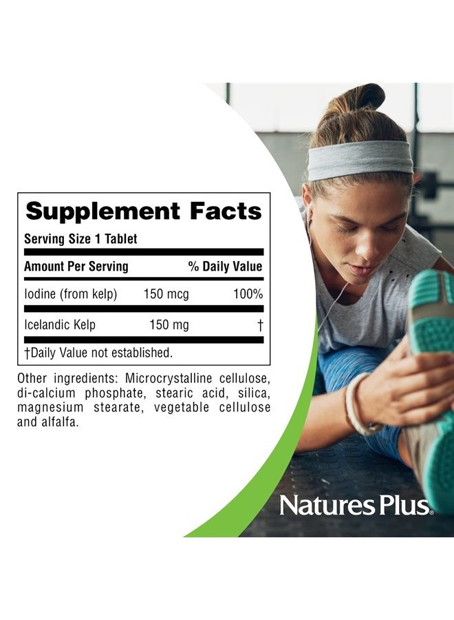 Nature's Plus ناتشرز بلس آيسلاندك كيلب - 150 ميكروغرام يود؛ 150 ملغ كيلب - 300 قرص نباتي - مكمل يود طبيعي - خالي من الغلوتين - 300 حصة - Image 5