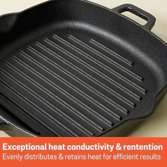 ماير مقلاة شواء من الحديد الزهر باللون الأسود 25 سم My47763 - Image 4