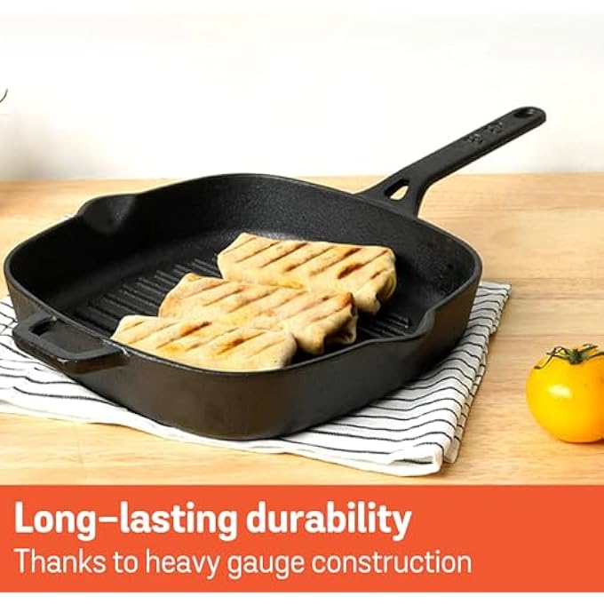 ماير مقلاة شواء من الحديد الزهر باللون الأسود 25 سم My47763 - Image 3