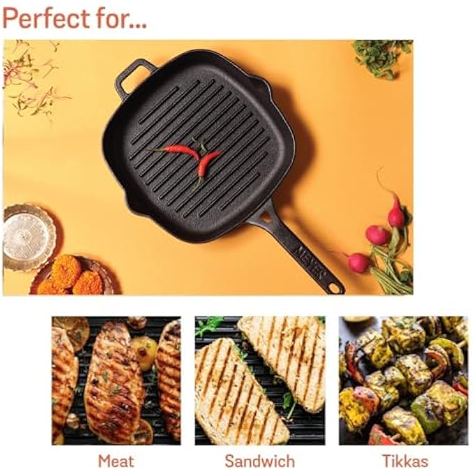 ماير مقلاة شواء من الحديد الزهر باللون الأسود 25 سم My47763 - Image 2