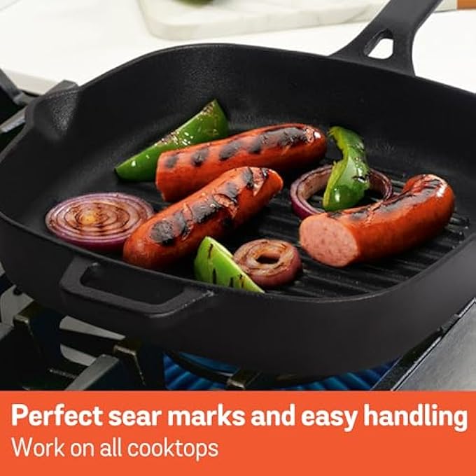 ماير مقلاة شواء من الحديد الزهر باللون الأسود 25 سم My47763 - Image 5