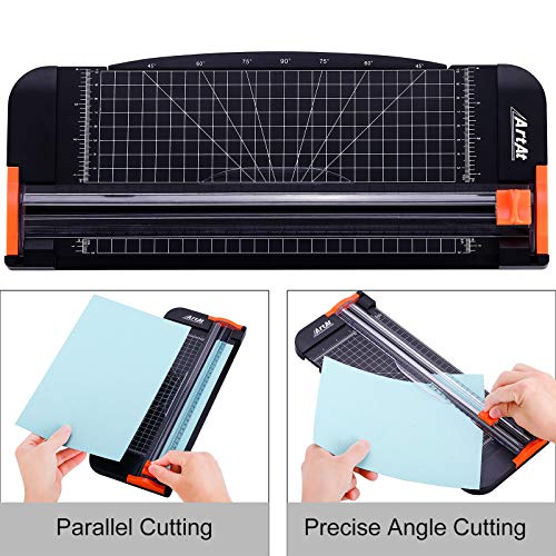 ArtAt A4 Paper Cutter Guillotine Trimmer - 12 Inch Heavy Duty Craft & Office Tool with Automatic Safety Blade, Side Ruler for Cardstock, Coupons, Photos, Labels (Black) - Image 3