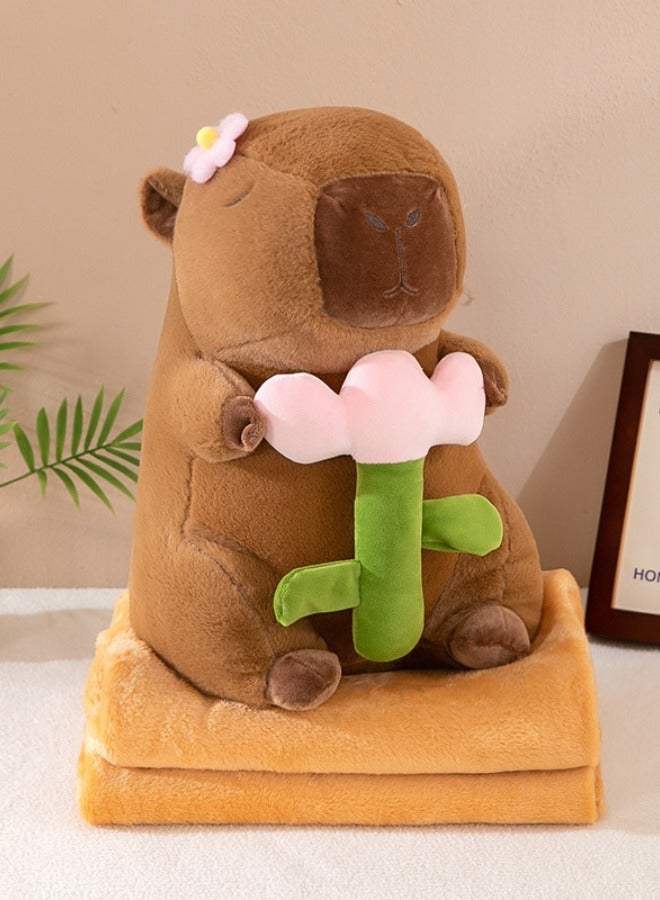 brownDolphin Doll Pillow Plush Toy 15 inch Capibala Doll Air Conditioning Carpet Grabber Doll  - Image 2