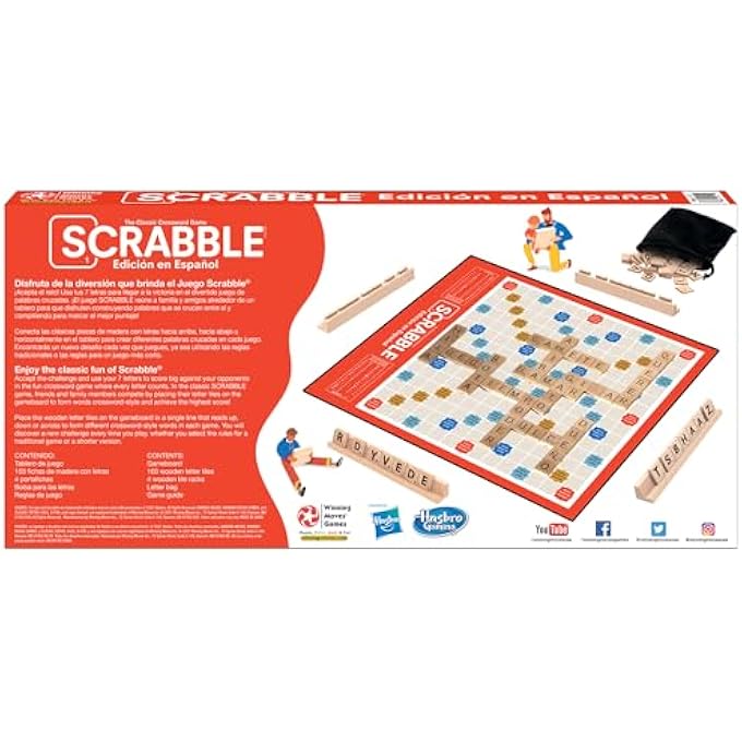 Winning Moves Scrabble Edicion En Espanol Games USA Worlds Most Famous Word Game Designed for The Spanish Language for 24 Players Ages 8 - Image 4