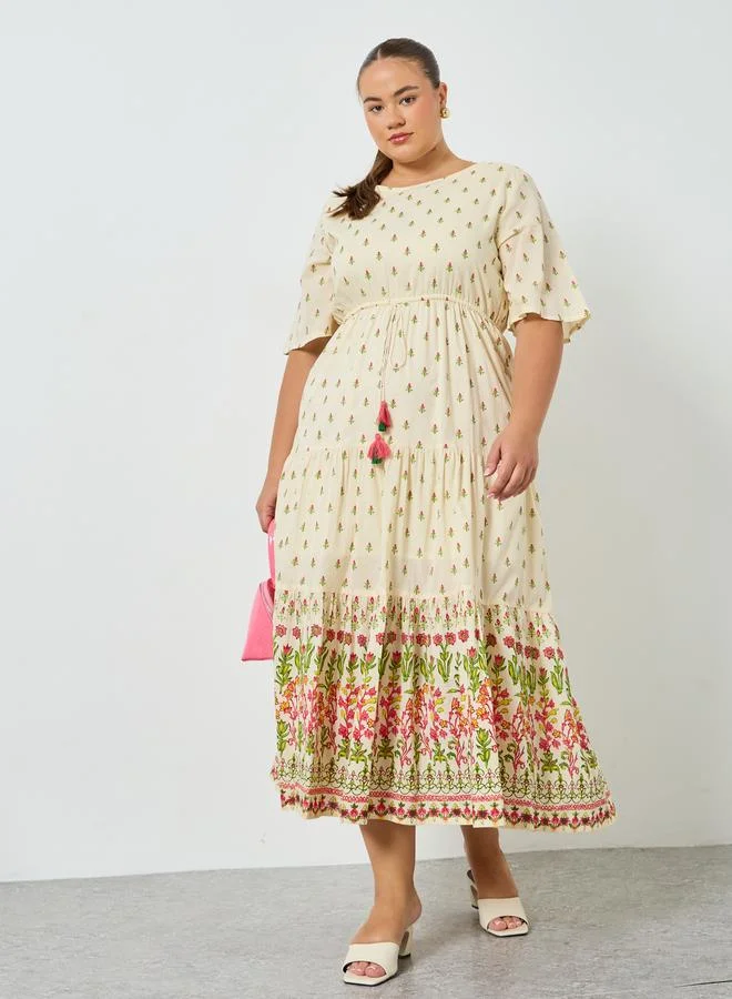 ستايلي فستان ماكسي بطبعة زهور بمقاس كبير