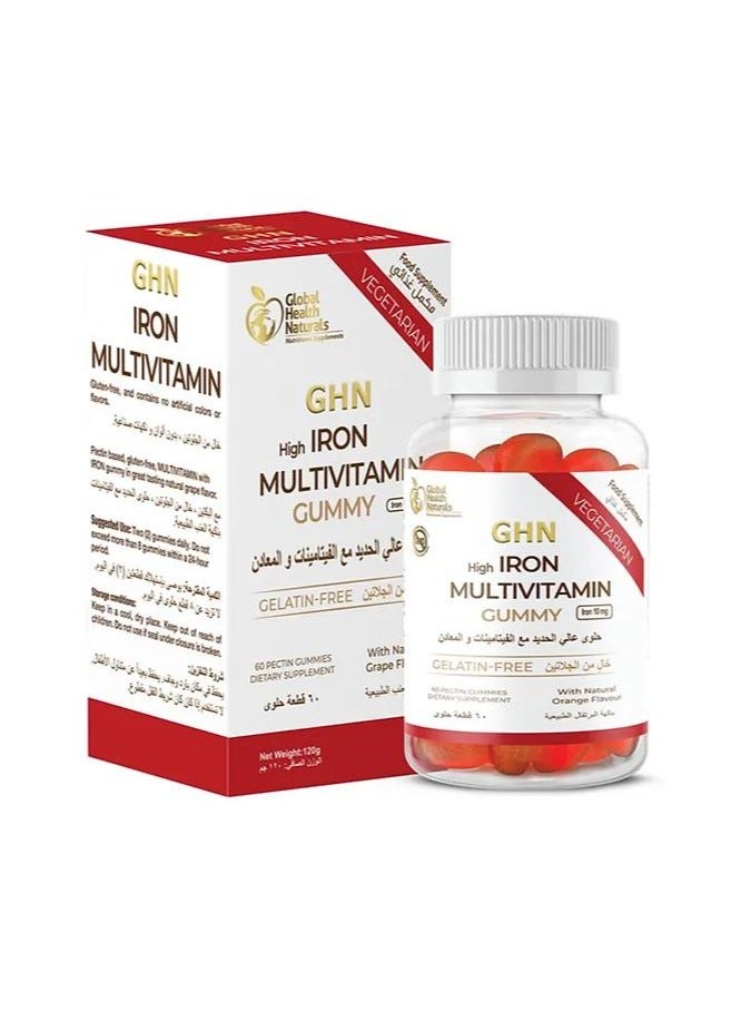 GHN High Iron with Vitamins Grape Gummies 60 Count