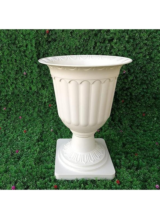 White Plastic Flower Pot Durable Nursery Planter for Indoor & Outdoor Plants - Image 1