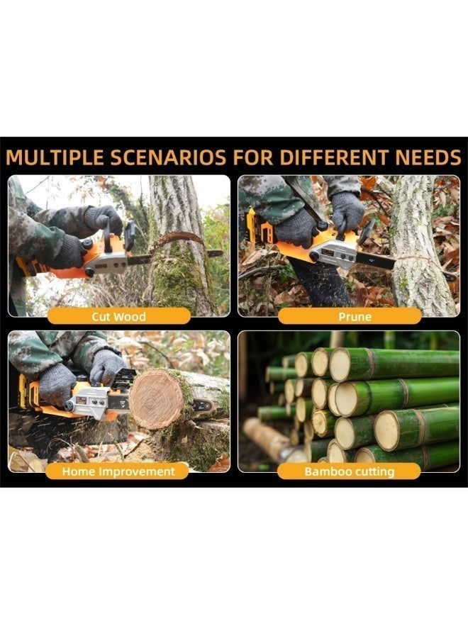 12inch Electric Chainsaw Cordless, 1200W 21V Battery Powered Cordless Chain Saw, Chainsaw with 2 x 4.0Ah Lithium ion Battery and Charger for Wood Cutting, Tree Trimming and Branch Pruning - Image 4