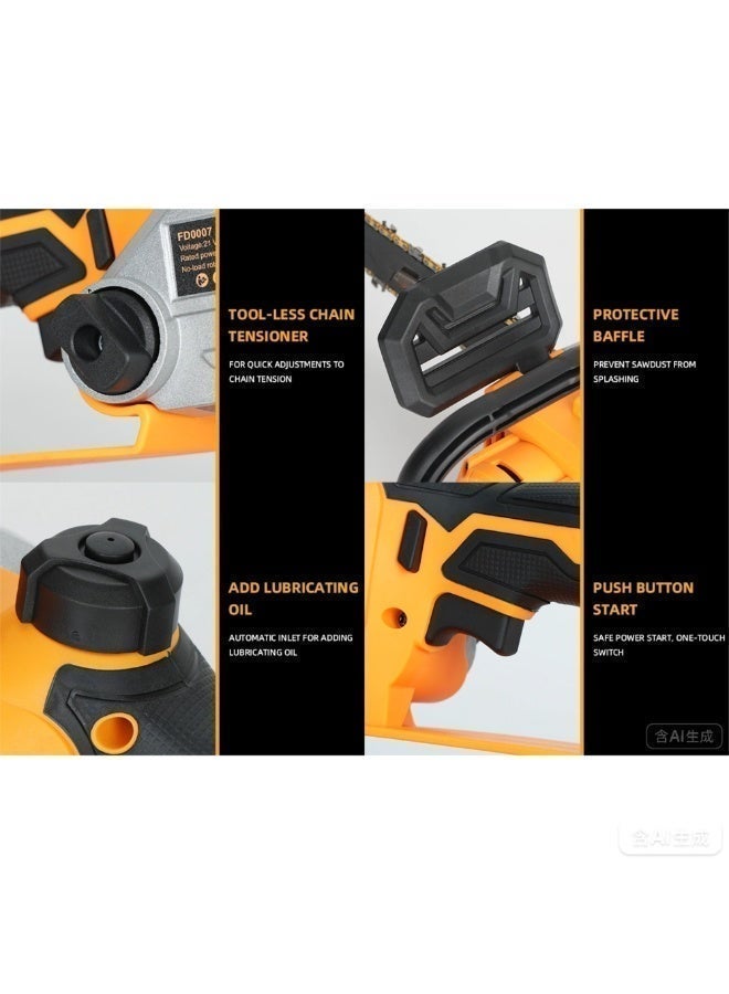 12inch Electric Chainsaw Cordless, 1200W 21V Battery Powered Cordless Chain Saw, Chainsaw with 2 x 4.0Ah Lithium ion Battery and Charger for Wood Cutting, Tree Trimming and Branch Pruning - Image 5