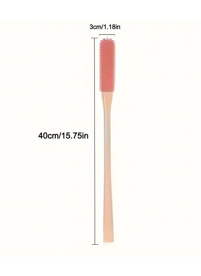 Goolsky Ergonomic Long Handle Foot Scrub Brush, Soft Silicone Toe Cleaner, Exfoliating Foot Massage Bath Brush, Back Scrubbing Brush, Non-Alcoholic, Manual Operation for Bathroom, Foot Spa, Shower Accessory  - Image 3