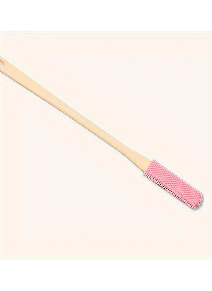 Goolsky Ergonomic Long Handle Foot Scrub Brush, Soft Silicone Toe Cleaner, Exfoliating Foot Massage Bath Brush, Back Scrubbing Brush, Non-Alcoholic, Manual Operation for Bathroom, Foot Spa, Shower Accessory  - Image 1