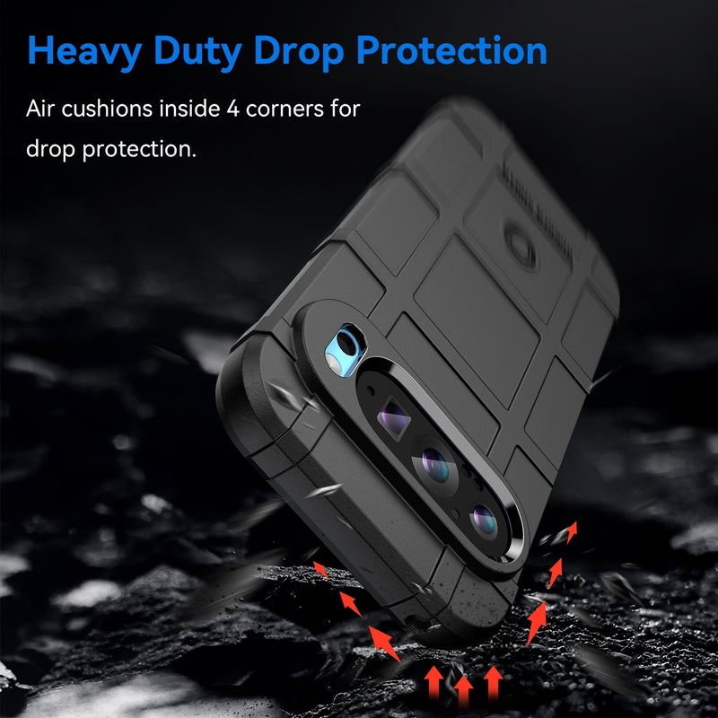 HuHa Protective Cover For Google Pixel 9 Full Coverage Shockproof TPU Phone Case(Black) - Image 3
