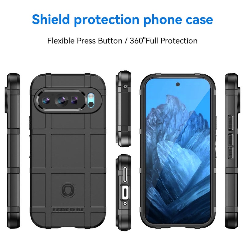 HuHa Protective Cover For Google Pixel 9 Full Coverage Shockproof TPU Phone Case(Black) - Image 2