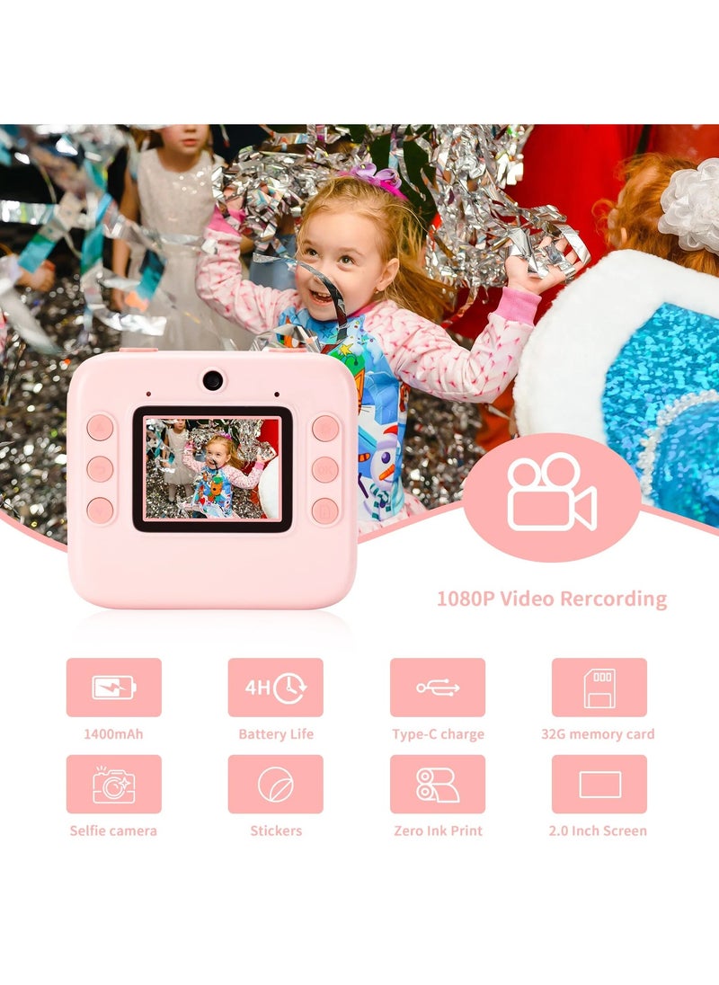 Generic P1 Kids Instant Camera with 32GB & Photo Printer | 2.4" IPS Screen, Self-Adhesive Printing Paper, WiFi Transmission – Ideal Christmas & Birthday Gifts for Girls – Fun Camera for Kids with Photo Printing  - Image 4