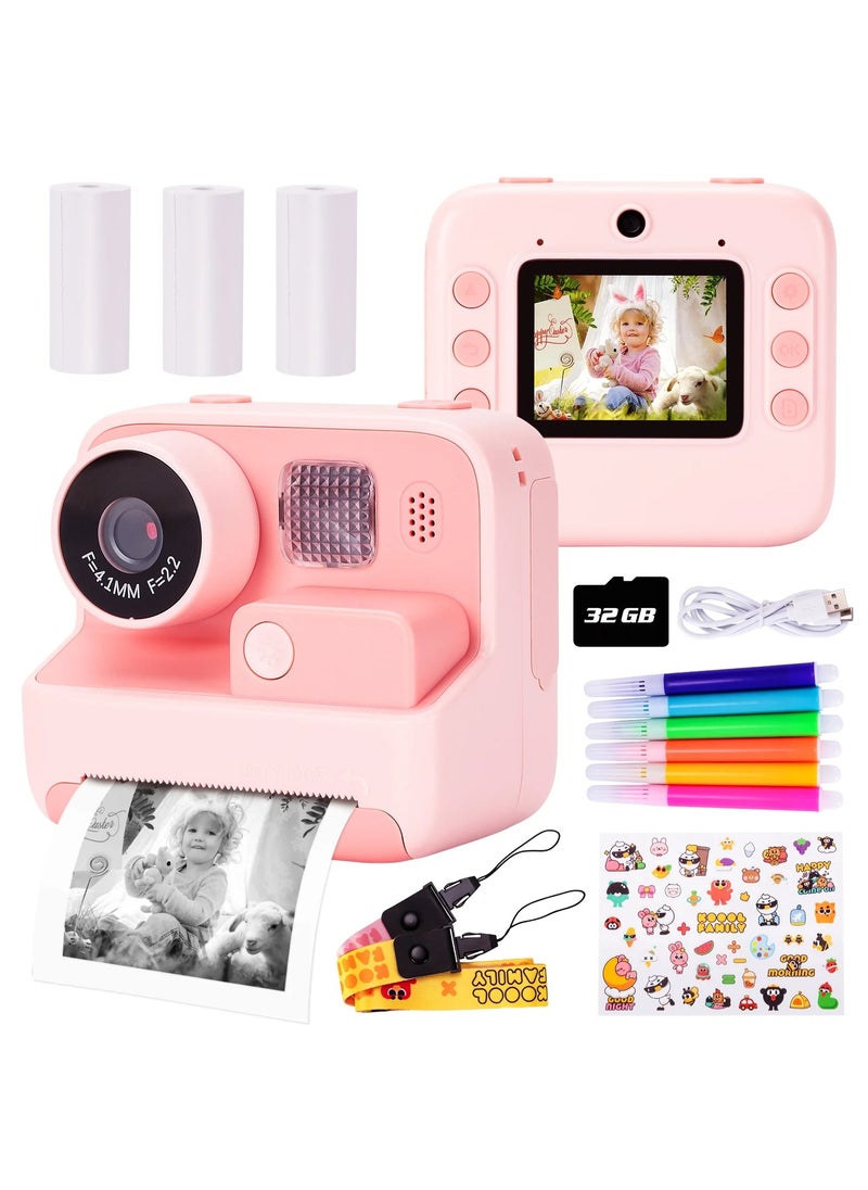 Generic P1 Kids Instant Camera with 32GB & Photo Printer | 2.4" IPS Screen, Self-Adhesive Printing Paper, WiFi Transmission – Ideal Christmas & Birthday Gifts for Girls – Fun Camera for Kids with Photo Printing  - Image 1