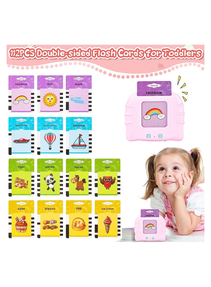 Talking Flash Cards Learning Toys,Educational Toddlers Toys for 1 2 3 4 5 6 Year Old Boys Girls,Preschool Montessori Toys with 112 Talking Baby Flash Cards 224 Words, - Image 2