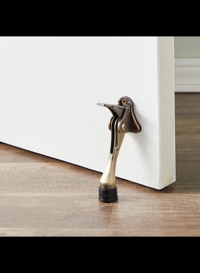 ABBASALI Door Stop Kick Down, Door Holder Hands-Free Spring Loaded, with Screws, in Satin Nickel (GOLD) - Image 2