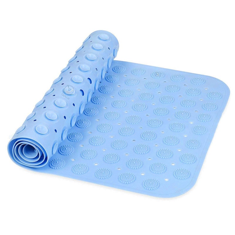 GHANU PAGHADI Bath Mats for Shower Tub Extra Long NonSlip Bath Mat Shower Mat with Drain Holes and Suction Cups Bath Tub Mat for Bathroom with Machine Washable 100 x 40 Sky Blu - Image 2