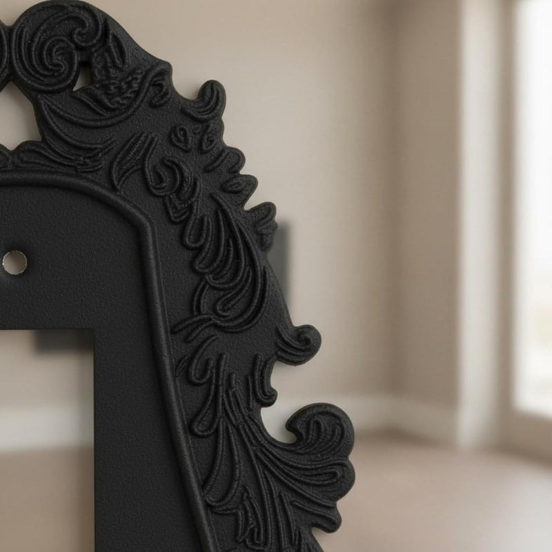 Ornate Light Easy Installation Ornate Baroque Wall Plate Non-Conductive Black Scrollwork Faceplate for Themed Room, V969-B - Image 2
