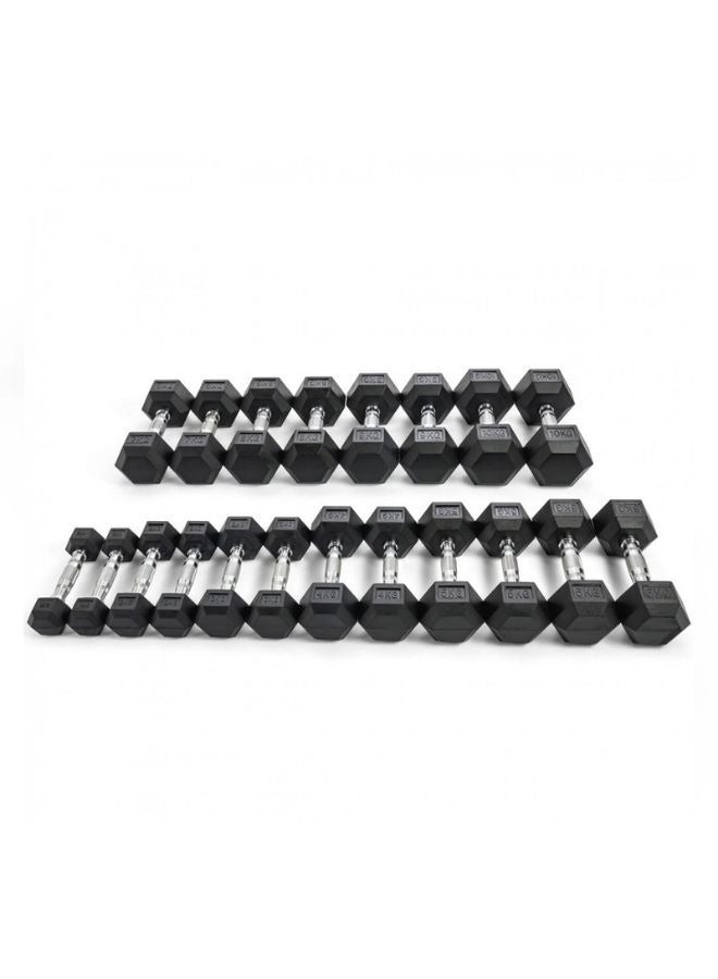 Fitmate مجموعة دمبل هكس مطلية بالمطاط فيت ميت 1-10 كجم - Image 1