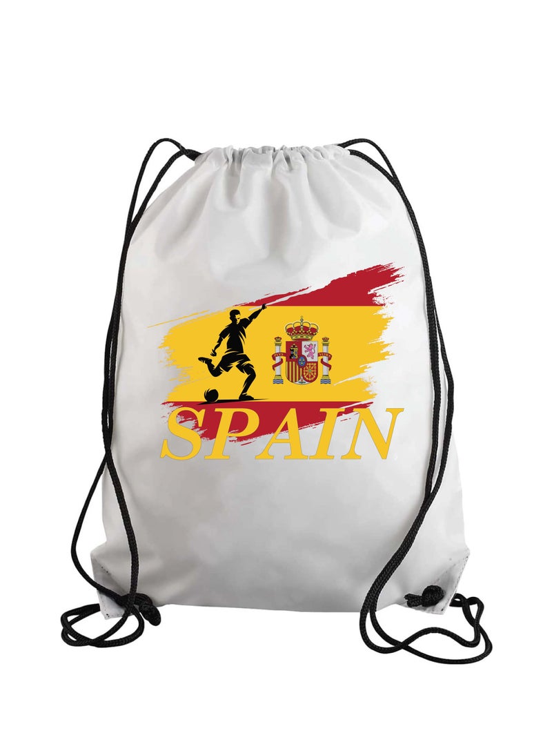 Spain Soccer Drawstring Bag or Backpack Suitable for Adults and Kids and Sports Fans (Design 1)