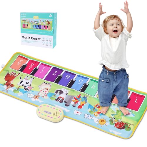 Mfcir Toddler Toys Farm Animals Piano Mat Baby Musical Floor Carpet Play mat for KidsSensory Educational Learning Dancing KeyboardTouch Blanket Xmas Christmas Birthday Gift for 15 Year Old Girl boy - Image 1