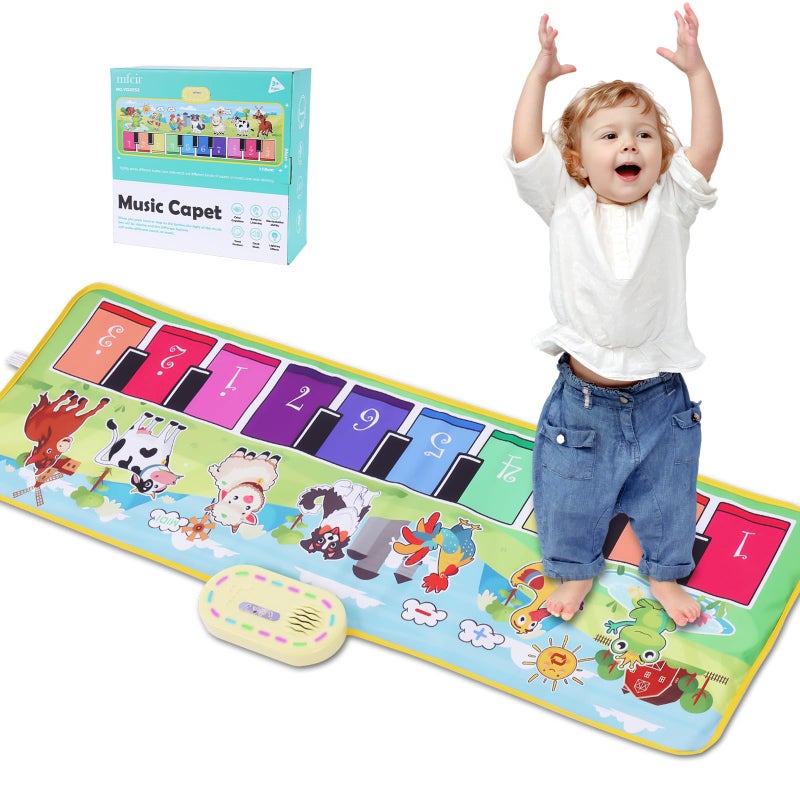 Mfcir Toddler Toys Farm Animals Piano Mat Baby Musical Floor Carpet Play mat for KidsSensory Educational Learning Dancing KeyboardTouch Blanket Xmas Christmas Birthday Gift for 15 Year Old Girl boy - Image 3