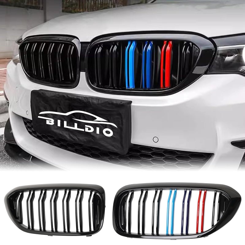 BILLDIO G30 Grille Front Kidney Color Grill Compatible with 2017 2018 2019 2020 BMW 5 series G30 530e 530e xDrive 530i 530i xDrive 540i 540i xDrive 550i xDriveDouble Slats 2Pcs