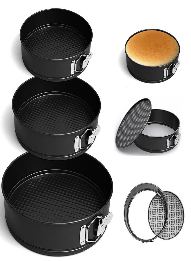 Muopay 7, 9, 11 Inches Springform Pan Set, Non-Stick Round Spring Form With Removable Bottom, Spring Form Pans For Cheesecake, Cake Mold Cheesecake Pan For Baking - Image 1