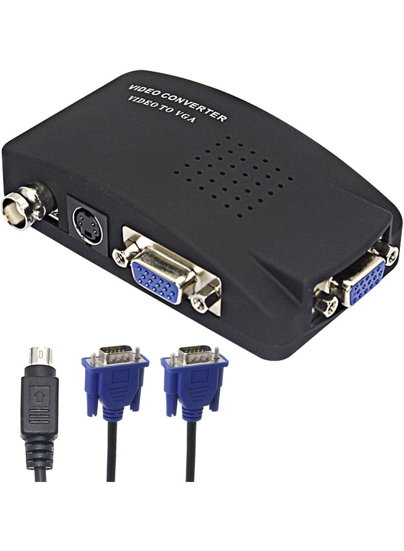 BNC إلى VGA محول الفيديو مركب S مدخلات الفيديو إلى الكمبيوتر الشخصي VGA خارج محول تبديل مربع للكمبيوتر الشخصي MACTV كاميرا DVD DVR - Image 1