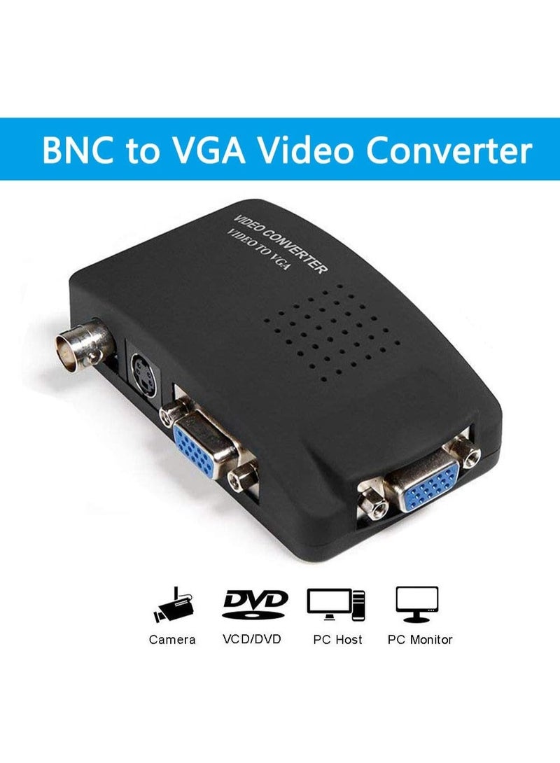 BNC إلى VGA محول الفيديو مركب S مدخلات الفيديو إلى الكمبيوتر الشخصي VGA خارج محول تبديل مربع للكمبيوتر الشخصي MACTV كاميرا DVD DVR - Image 2