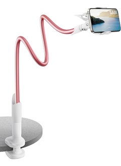 Gooseneck Phone Stand For Bed Lazy Bracket Cell Phone Holder Long Arm Clip Clamp Mount For Filming Compatible With 4.0 6.5 Inch Mobile Cell Phone Stand Document Camera Nintendo Switch Rose Gold