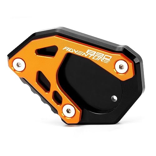 Mokiton Motorcycle Side Stand Extension Kickstand Plate Compatible With 890 AdventureR 2021 2022 2023 2024 2025 Foot Pad Support 890 ADV 890ADV 890ADVENTURE Accessories orange1 - Image 1