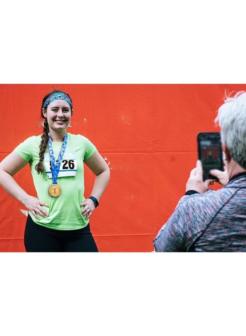 ميداليات فائزة ذهبية وفضية وبرونزية مع شريط رقبة على شكل حرف V للفعاليات والفصول الدراسية والألعاب المكتبية والرياضية؟ ١٢ ميدالية معدنية كبيرة الحجم. - Image 5