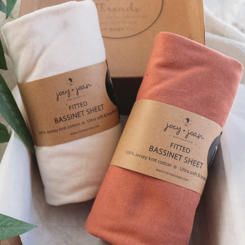 Bassinet Fitted Sheets for Halo Bassinest Swivel Sleeper Mattress  Snuggly Soft 100 Jersey Cotton  2 Pack  Beige  Rusty Brown  2 Pack