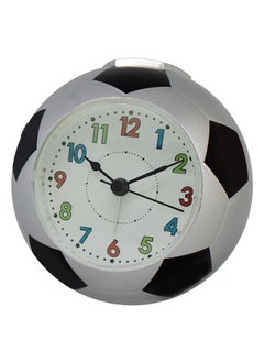 Creative Soccer Desk Clock Silent for Kids silver-Color Numbers